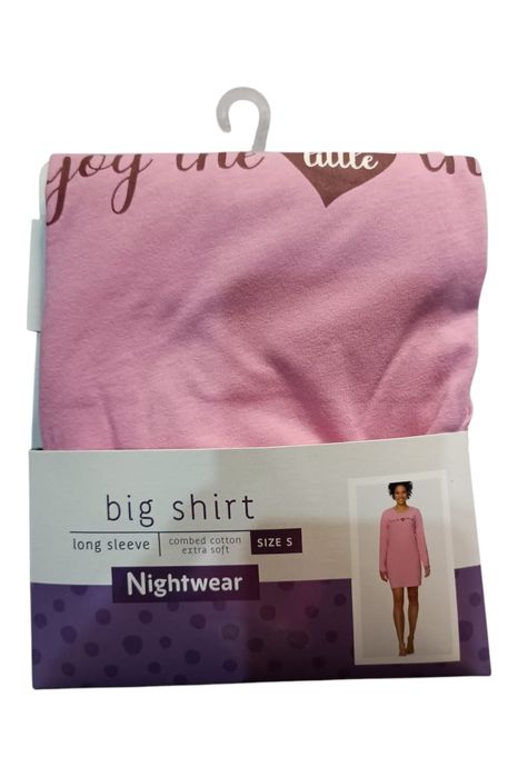 Damska koszula nocna Big Shirt Nightwear długi rękaw rozmiar S