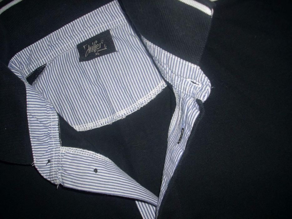 Czarna koszulka Polo z Nadrukiem Naszywka L XL