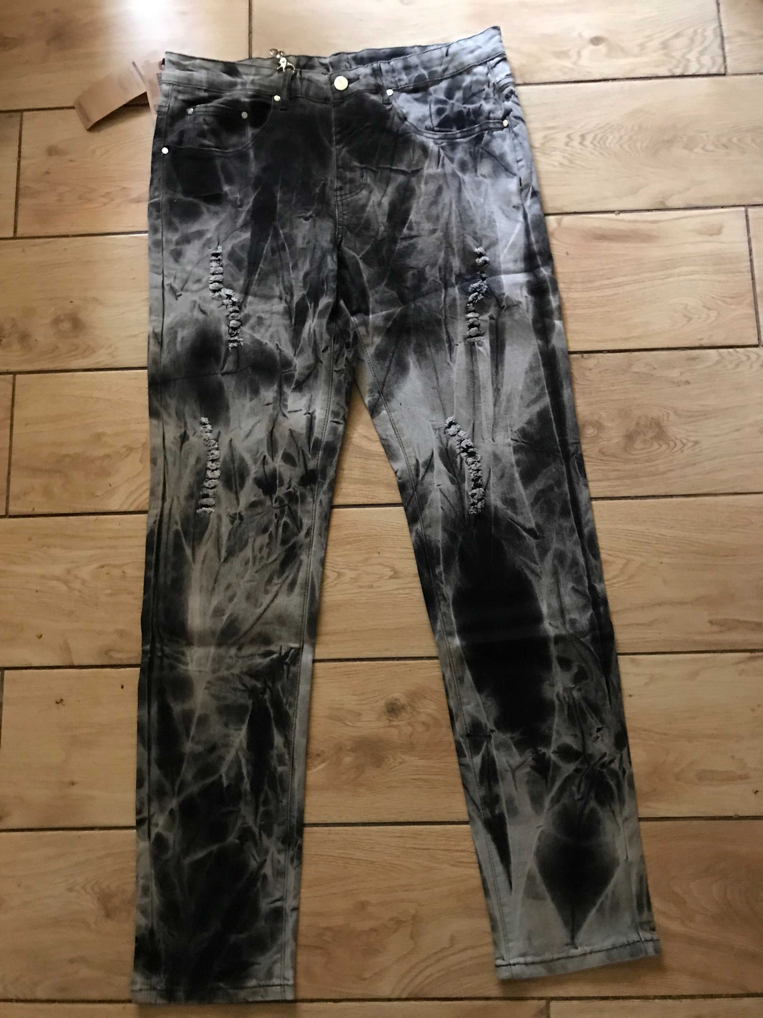 Dżinsy Jeans Retro Hippies, Punk,  Men's Jeans Unique Mens Stretch 34