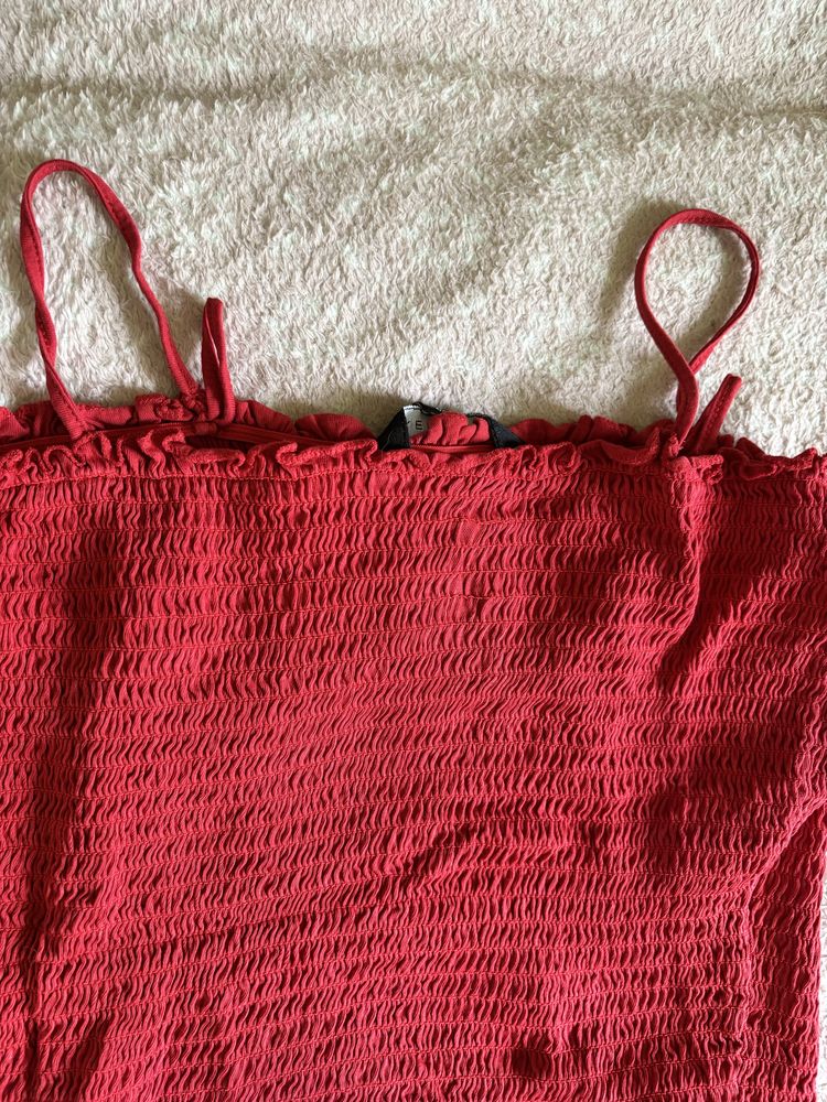 Top New Look, czerwony, na ramiączkach, M