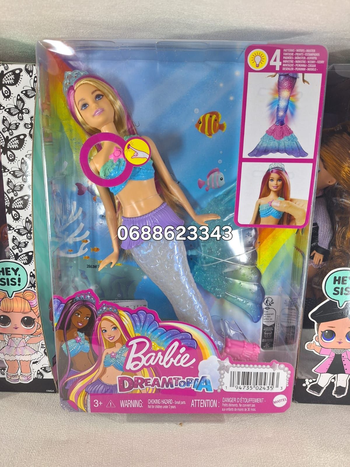 Кукла Barbie русалка Дрімтопія Dreamtopia Sparkle Light Mermaid HDJ36