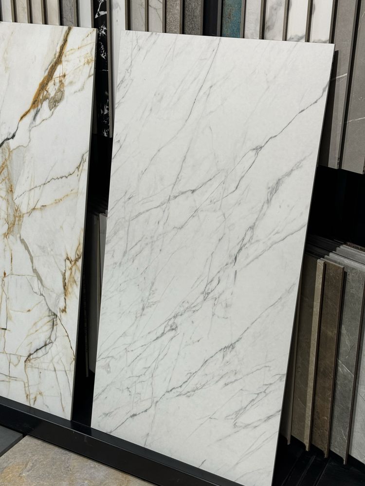 Płytki Elite white gres 119,8 x 59,8 cm szkl. rekt. mat Calacatta
