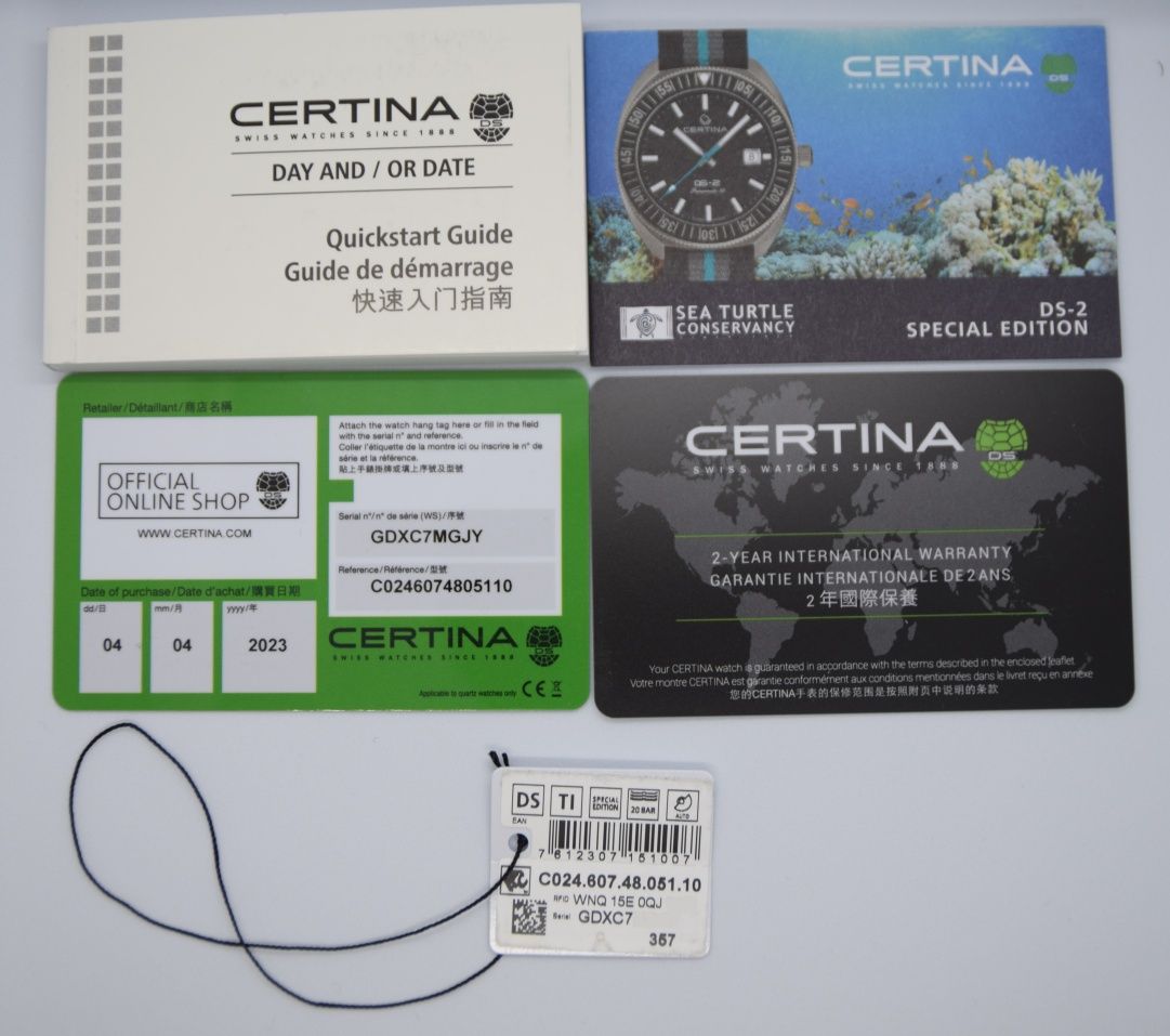 Certina DS-2 Turning Bezel Limited Edition Turtle Conservancy