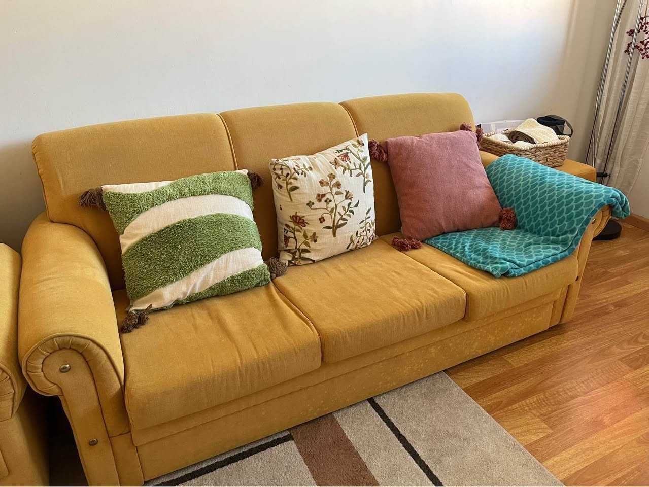 Conjunto de 2 sofás amarelo torrado