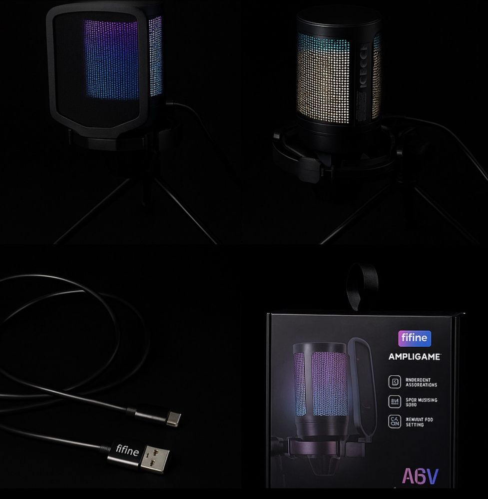 Fifine A6V AmpliGame RGB USB мікрофон | Як новий | Повний комплект
