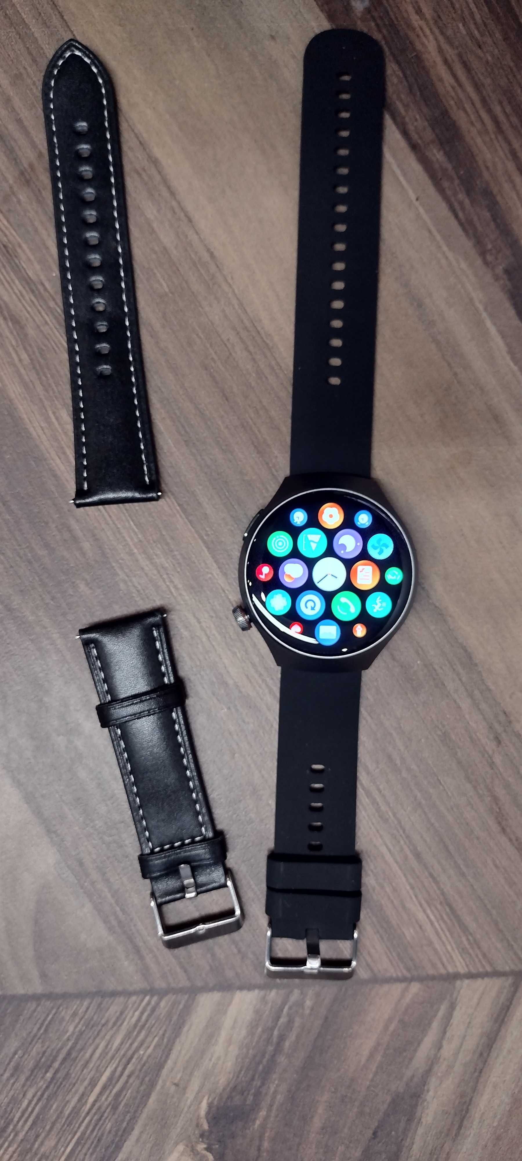 Nowy Smartwatch GT4 PRO  pasek+pasek skórzany NFC  bluetooth GPS
