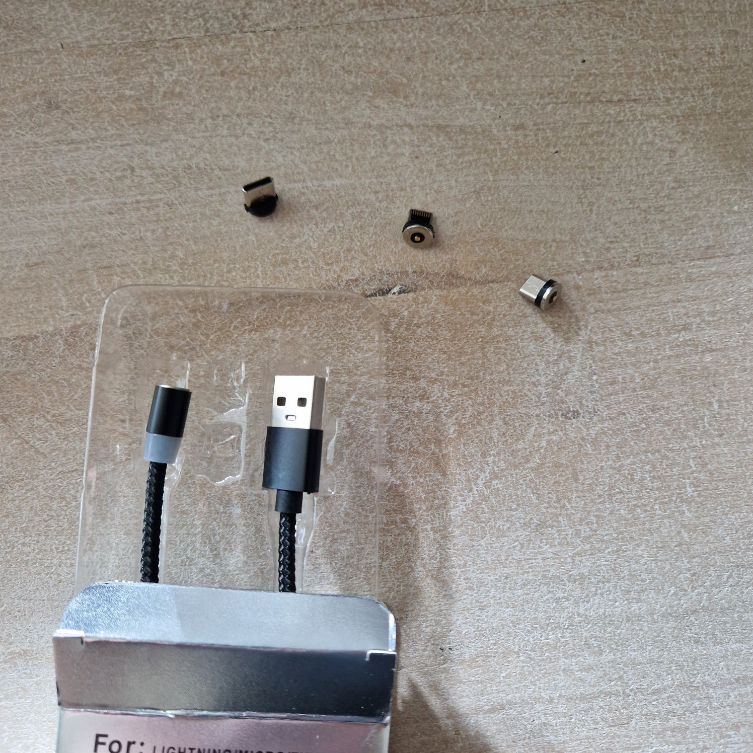 Kabel magnetyczny, ładowarka, apple lightning/micro usb/type-c, nowa