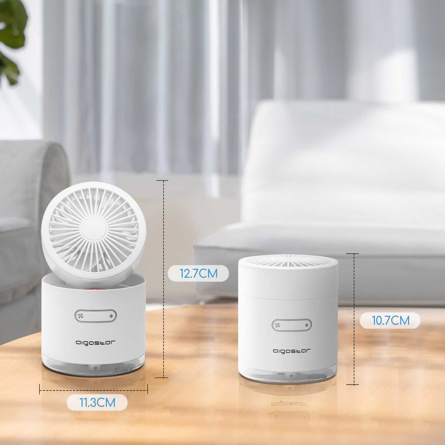 Novo - Ventilador de neblina de secretária 4 em 1 WINDGIFT