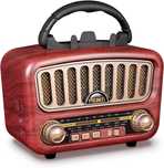 PRUNUS J-180BT AM FM retro radio z Bluetooth małe radio vintage