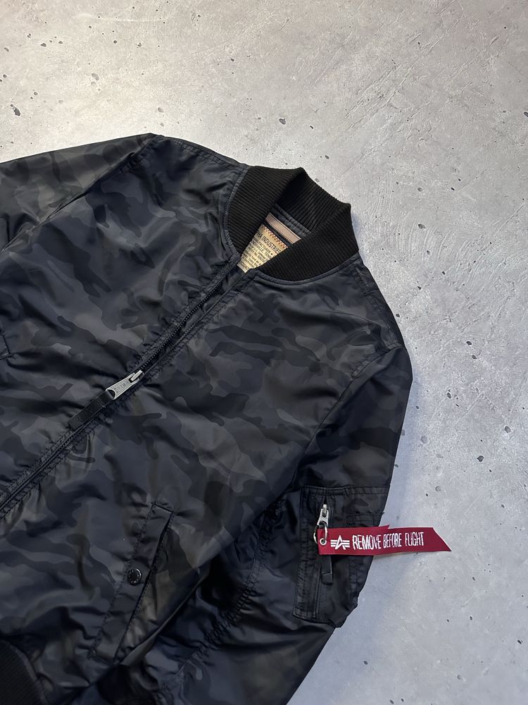 Alpha industries ma-1 nylon camo bomber чоловічий бомбер альфа
