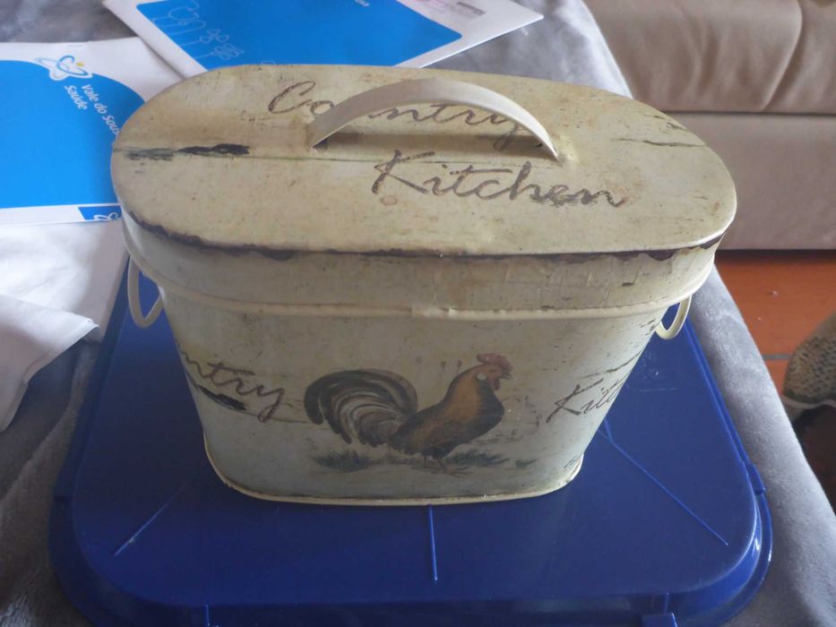Conjunto 3 CAIXAS GRANDES Latão Antigas - Le Coq (galos) Country House