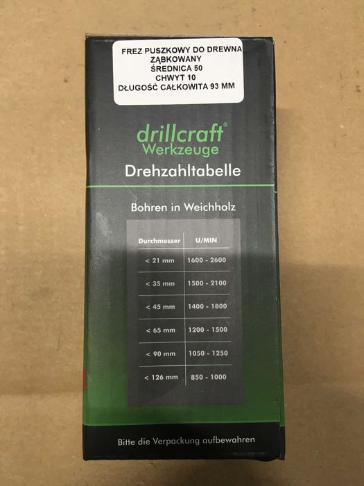 Frez puszkowy drillcraft 50mm