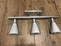 Lampa żyrandol na 3 żarówki, srebrny, obracane klosze