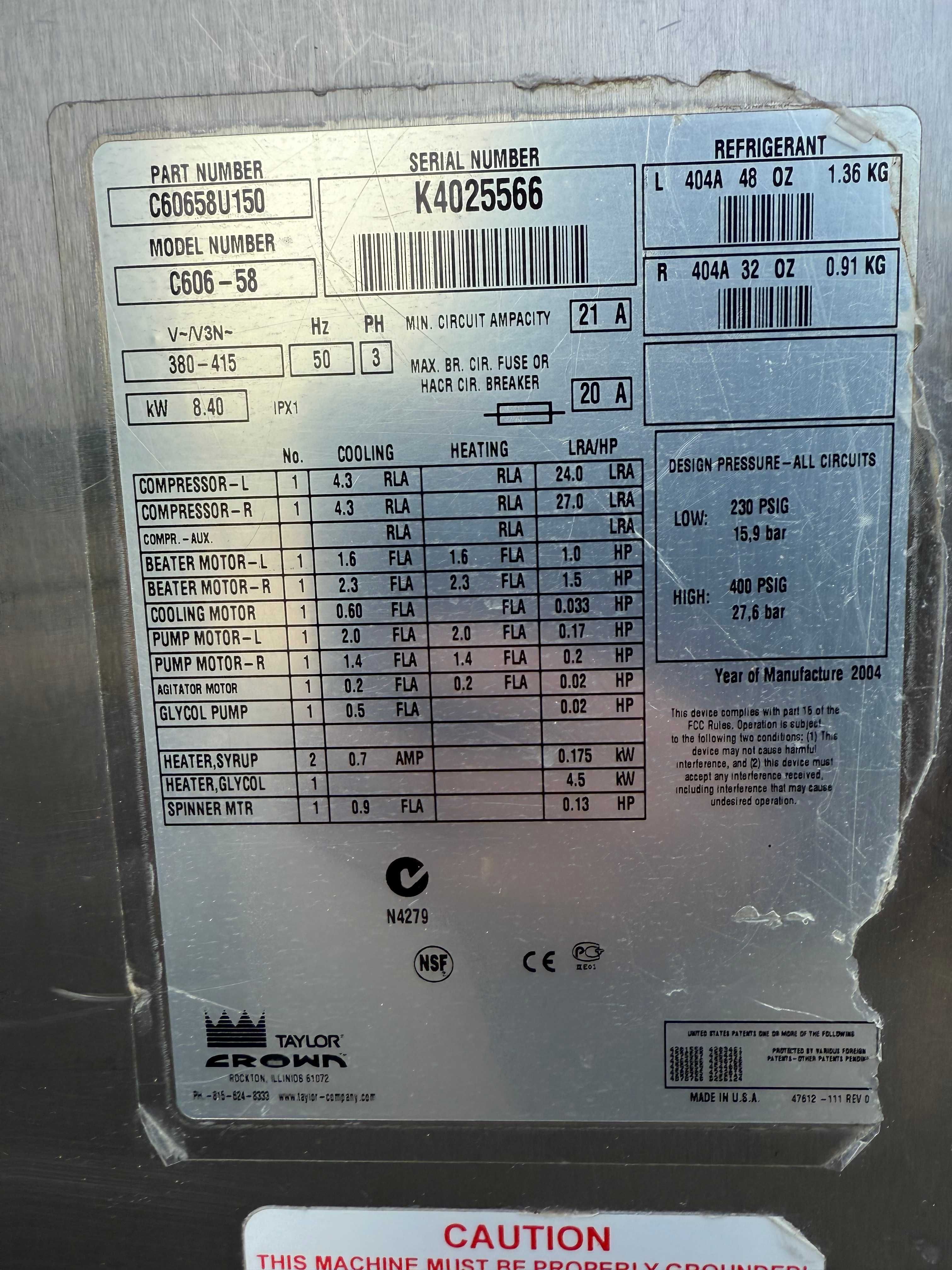 Maszyna do lodów TAYLOR C606-58 || 8000zł netto