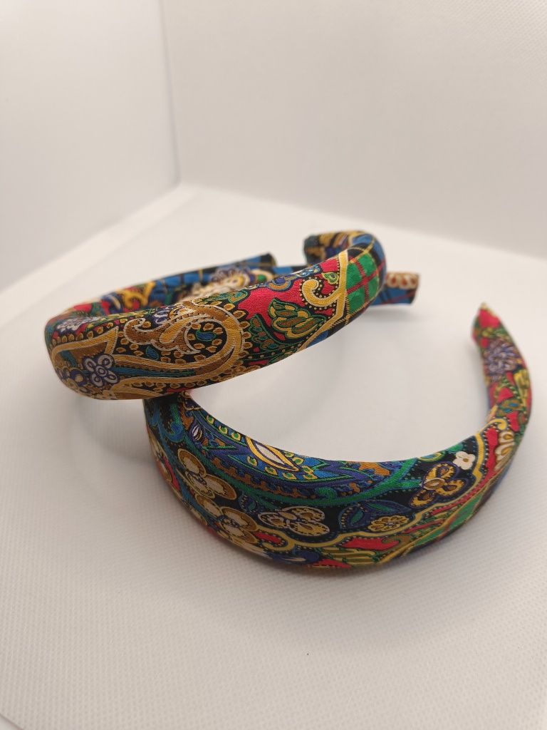 Opaska jedwabna do włosów mama córka handmade