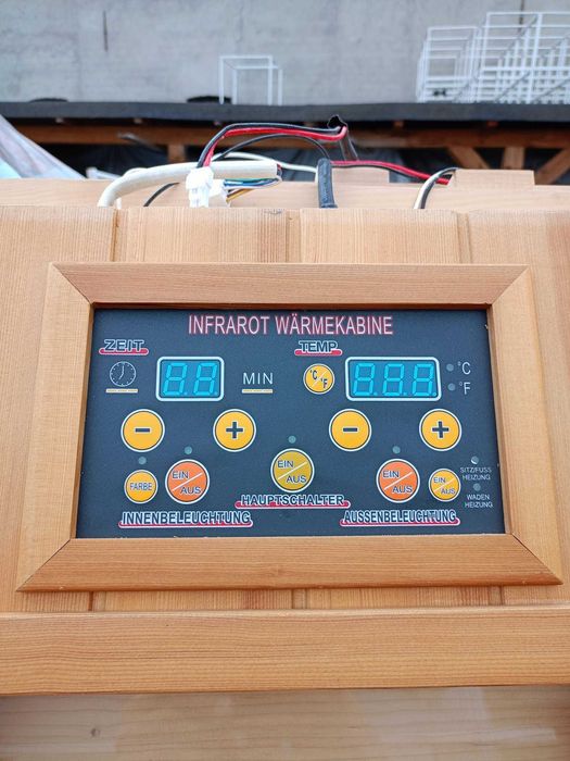 Sauna kabina infrared na podczerwień szklana 2os drewno 230V ze szkła
