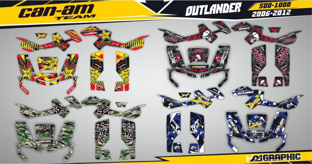 Наклейки ATV BRP Bombardier Can-Am DS Outlander Renegade Maverick x3