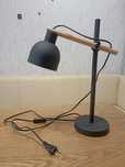 Lampa biurkowa, metal i drewno