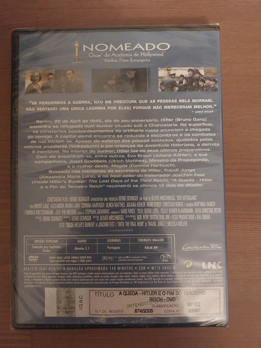 DVD NOVO e SELADO - " A Queda - Hitler e o Fim do 3º Reich "