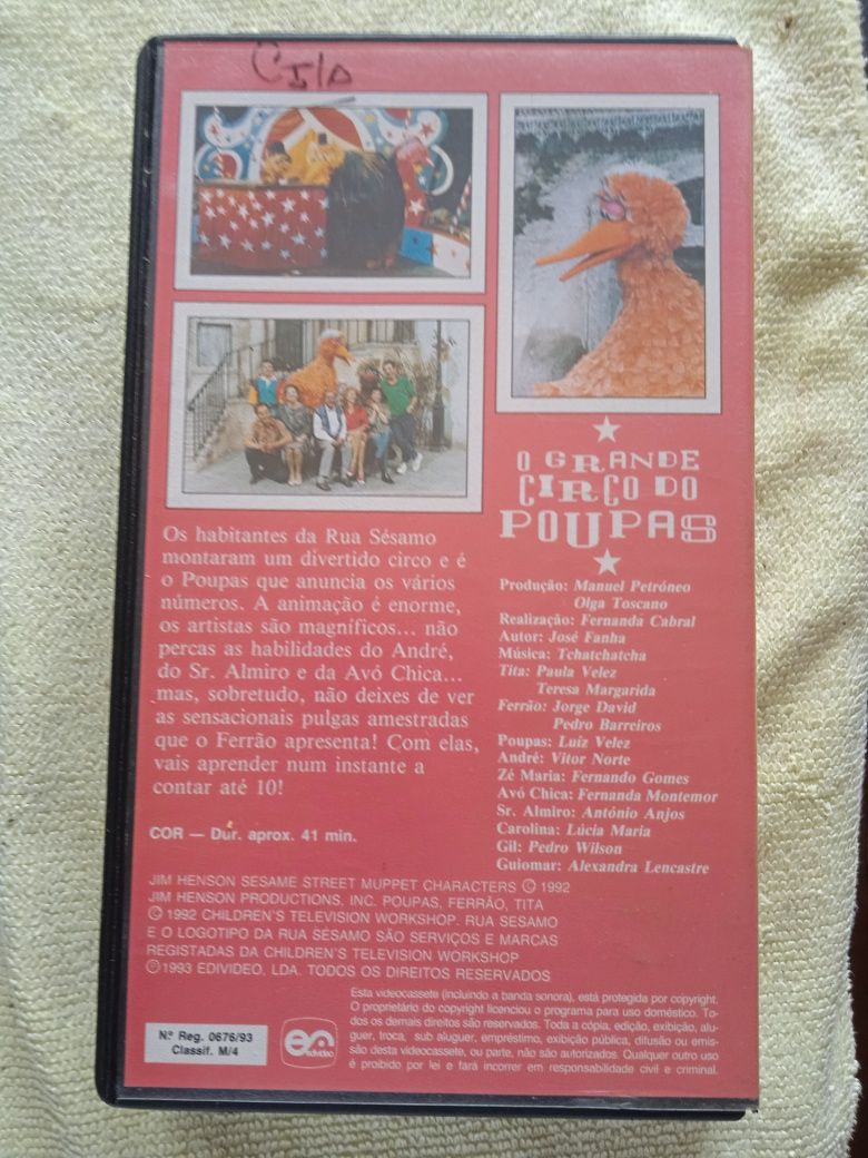 Lote de 4 Vhs infantil originais
