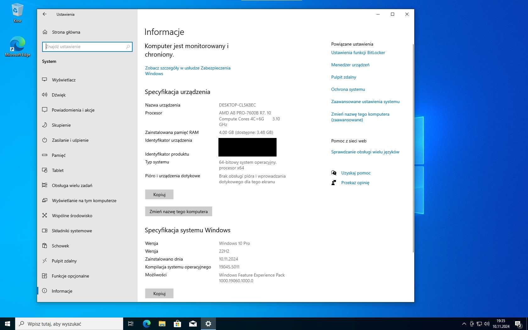 HP EliteDesk 705 G1 DM / AMD A8 Pro / SSD 120GB / Windows 10 Pro