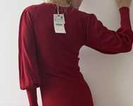 Продам трикотажну сукню Zara червоного (вишневий колір) кольору