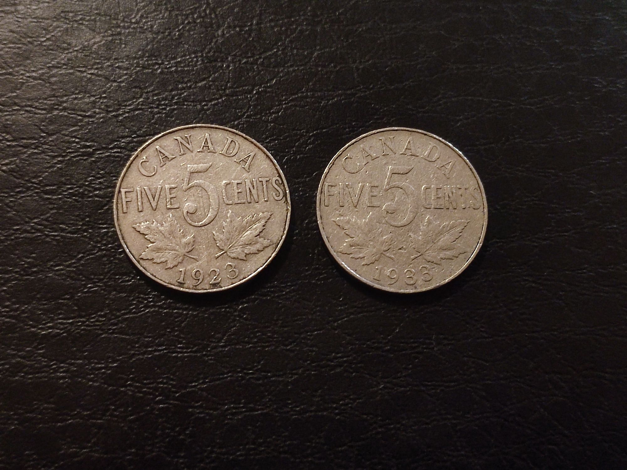 5 центов 1923 и 1933 Канада. Цена за 2 шт.