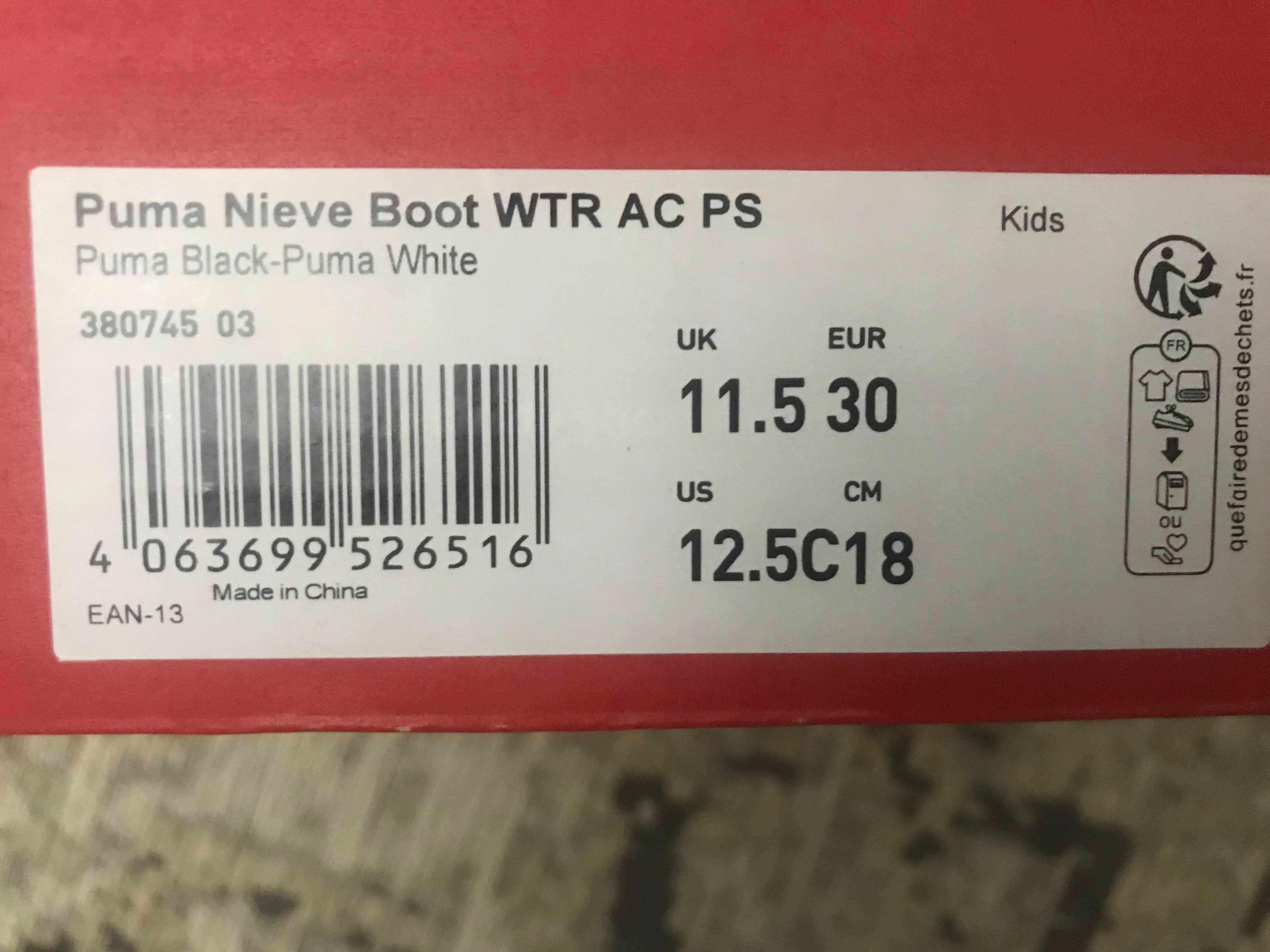 Дитячі зимові черевики Puma Puma Nieve Boot WTR AC PS Розм.EUR 30 Б/В