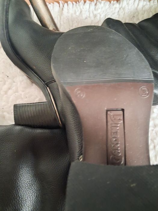 Czarne długie ocieplane kozaki