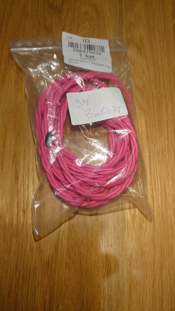 Kabel 3M 3x0.75 różowy