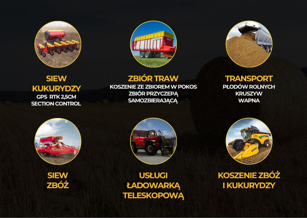 Uslugi rolnicze *uslugi kombajnem zbożowym*kompleksowy zbiór traw *