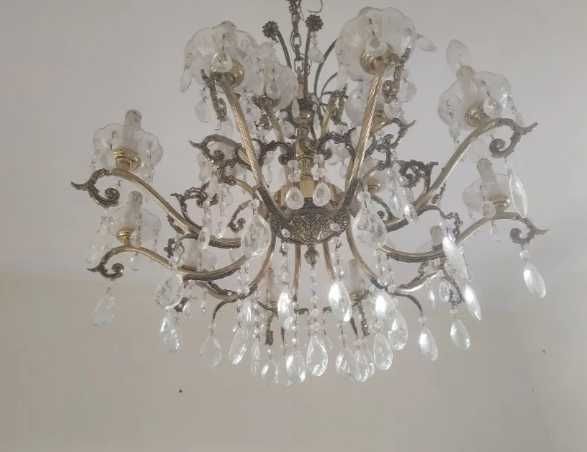 Candeeiro Lustre de Cristal | Candelabro Cristal Antigo