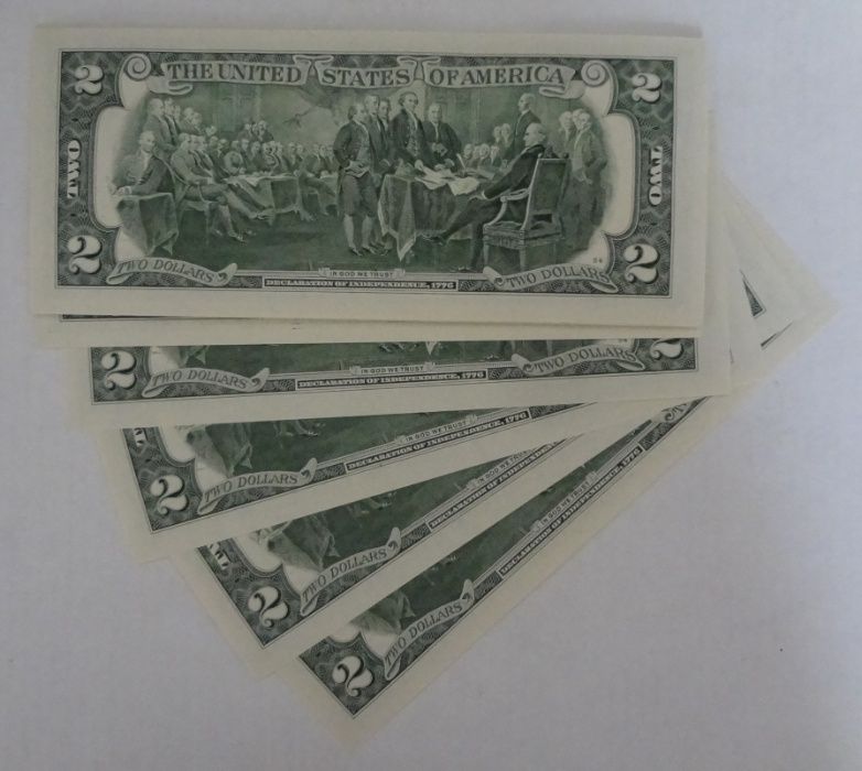 Банкноты 2 доллара (two dollars) США 2013, 2017 UNC