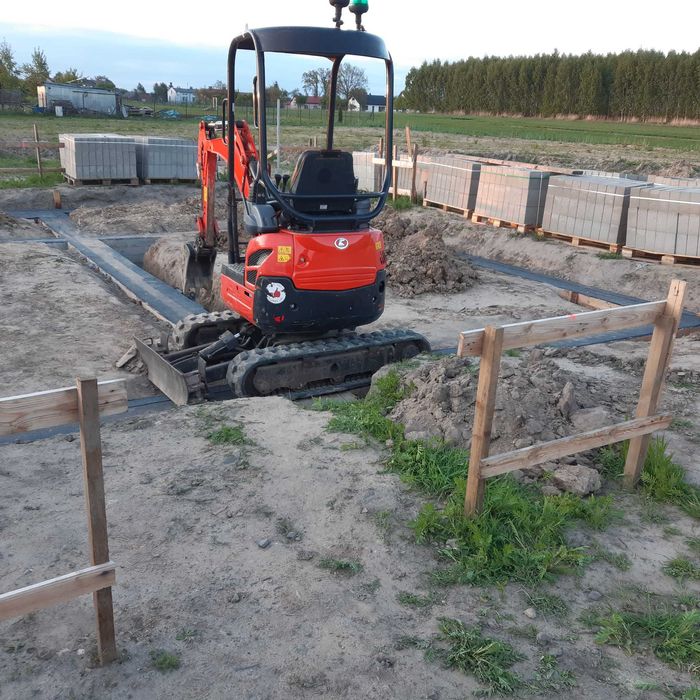 Minikoparka Cesja Leasing Koparka Kubota 1800kg 4łyżki Szybkozłącze