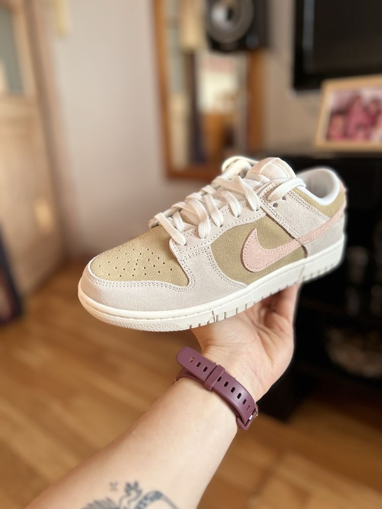 Nowe nike dunk low 38.5 vintage zamszowe retro beżowe