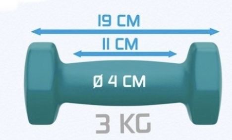 Zestaw Hantli neoprenowych turkusowe 2x 3kg