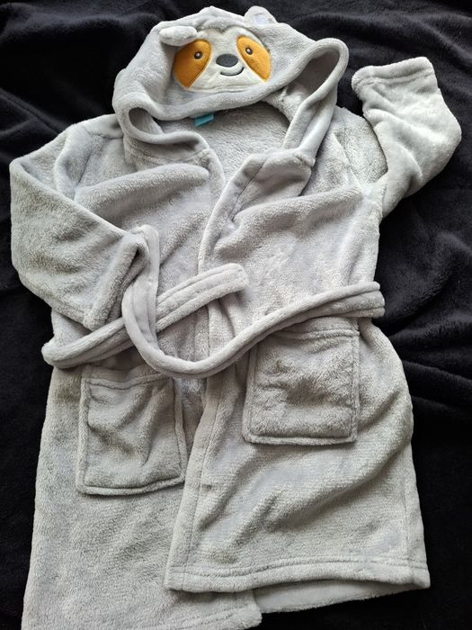 Szlafrok dziecięcy szary z pieskiem 110-116