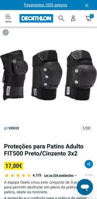 Proteções para patins/skate/trotinete decatlon