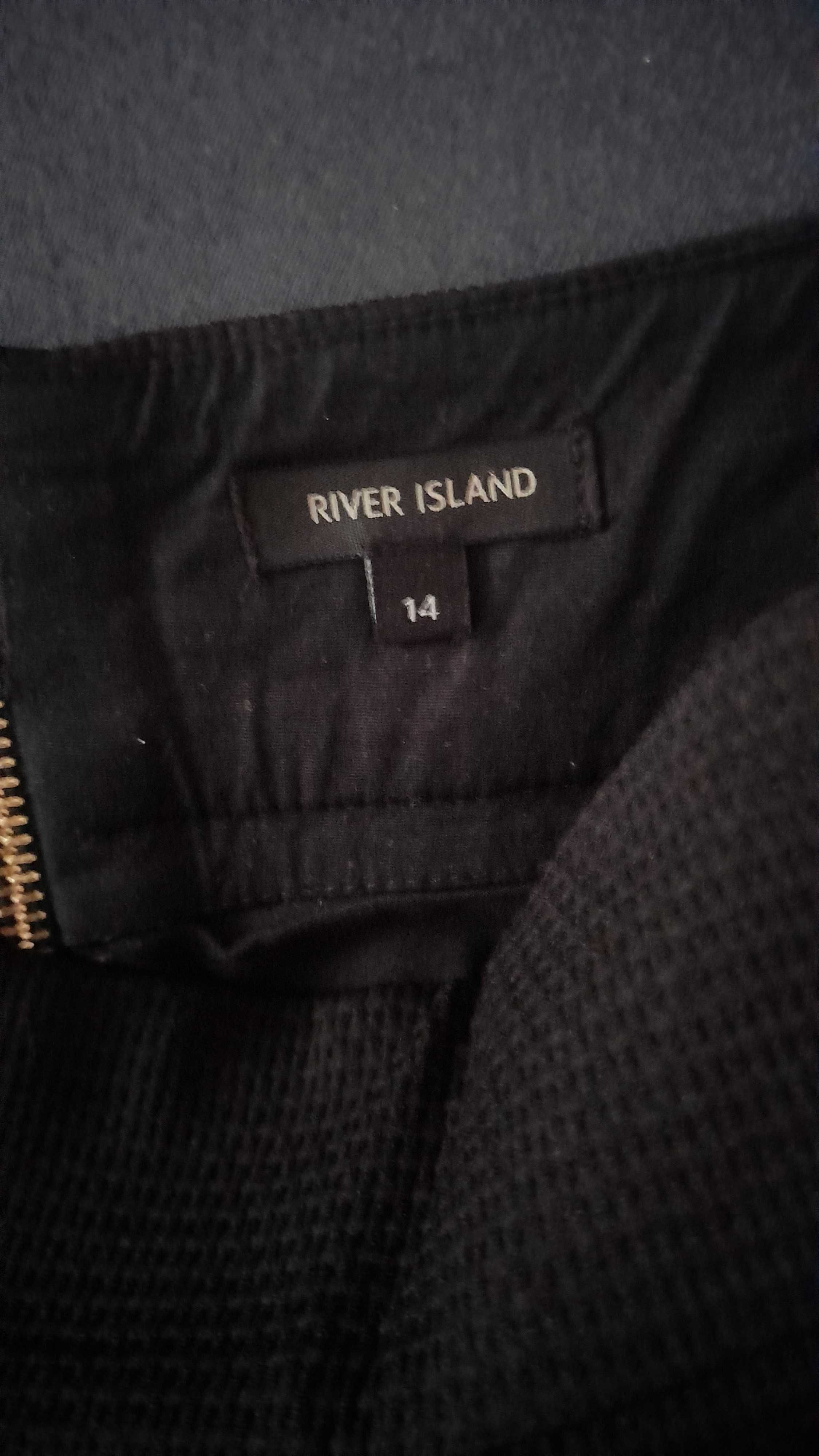 River Island Czarna elegancka ołówkowa spódnica midi 42