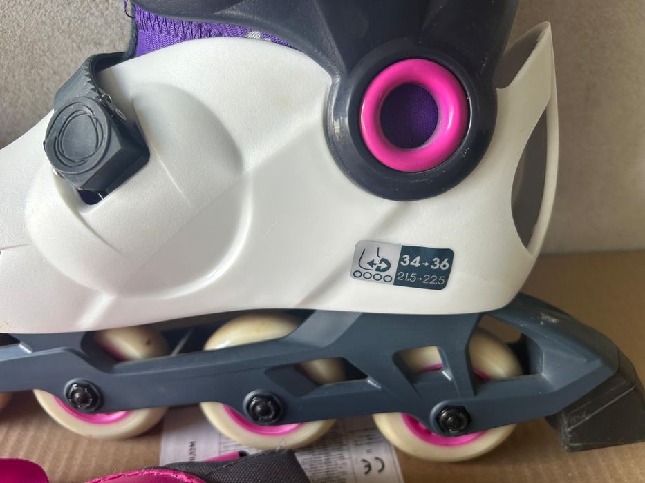 Rolki dziecięce rozmiar 34 36 stan idealny