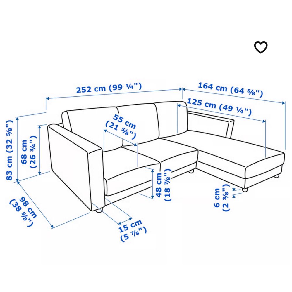 1) Sofa IKEA  Vimle 3 osobowa z 1)podnozkiem gratis