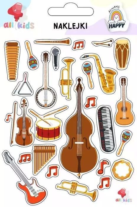 Naklejki dla dzieci Instrumenty muzyczne. All4Kids