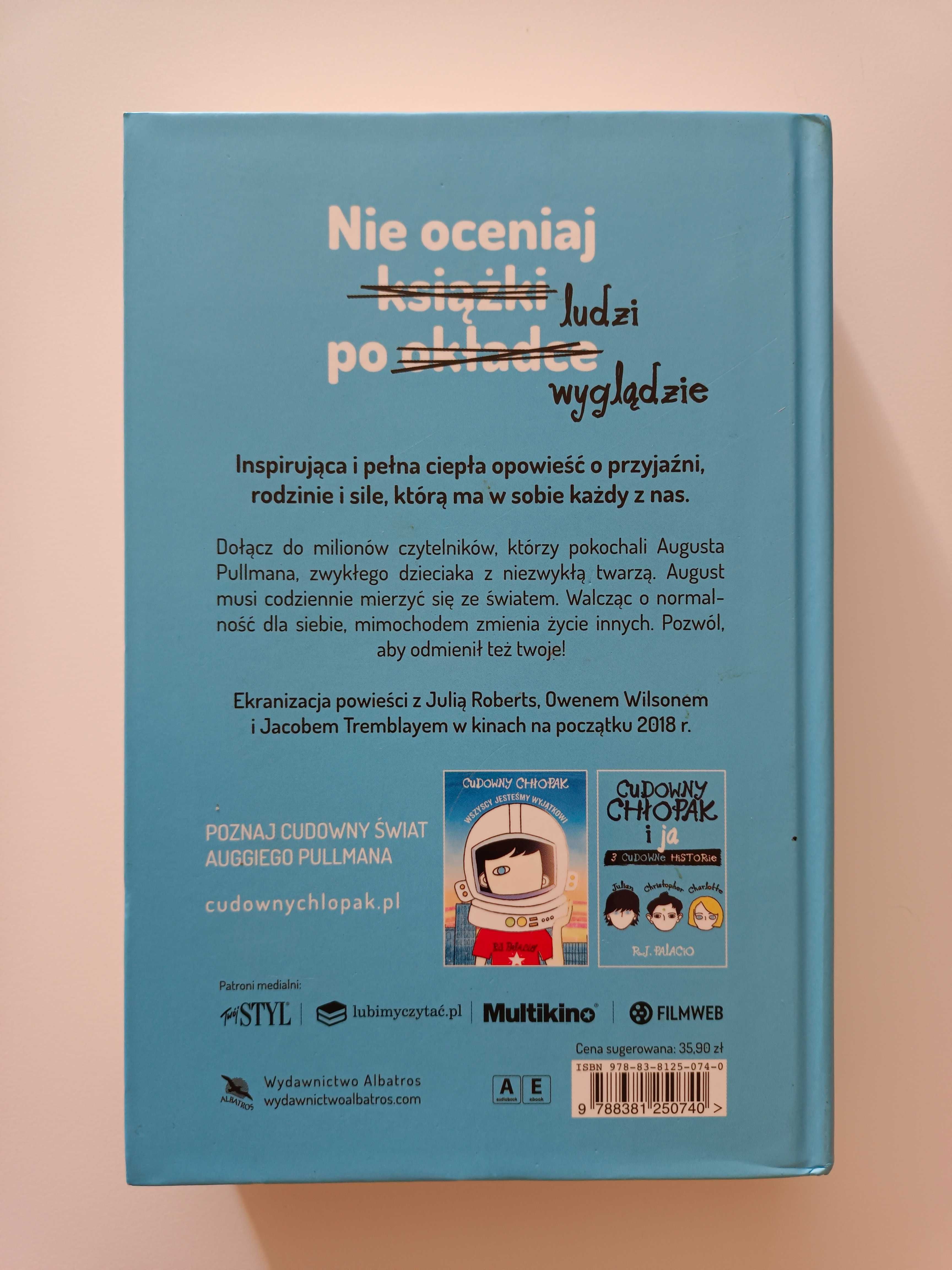 RJ Palacio - Cudowny chłopak (Wonder), young adult, Albatros, stan bdb
