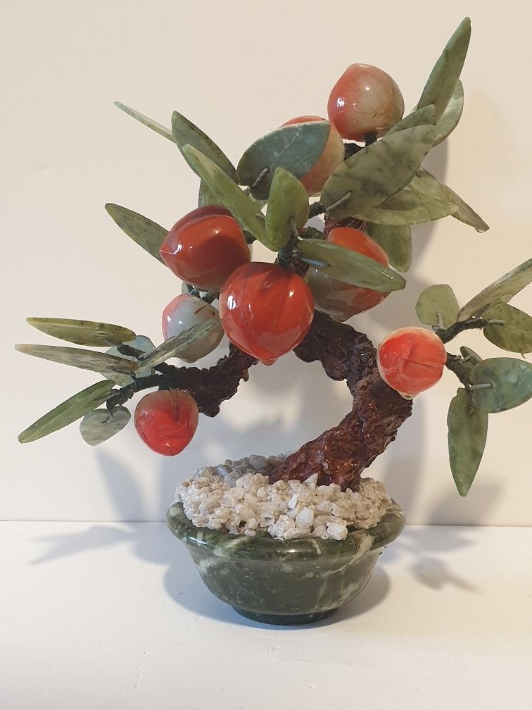 Vintage árvore bonsai asiática feita à mão em jade