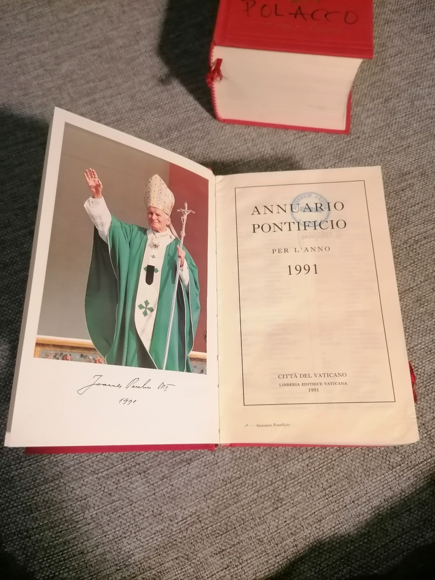 Annuario Pontificio 1991 Watykan Spis Danych Kościoła Papież