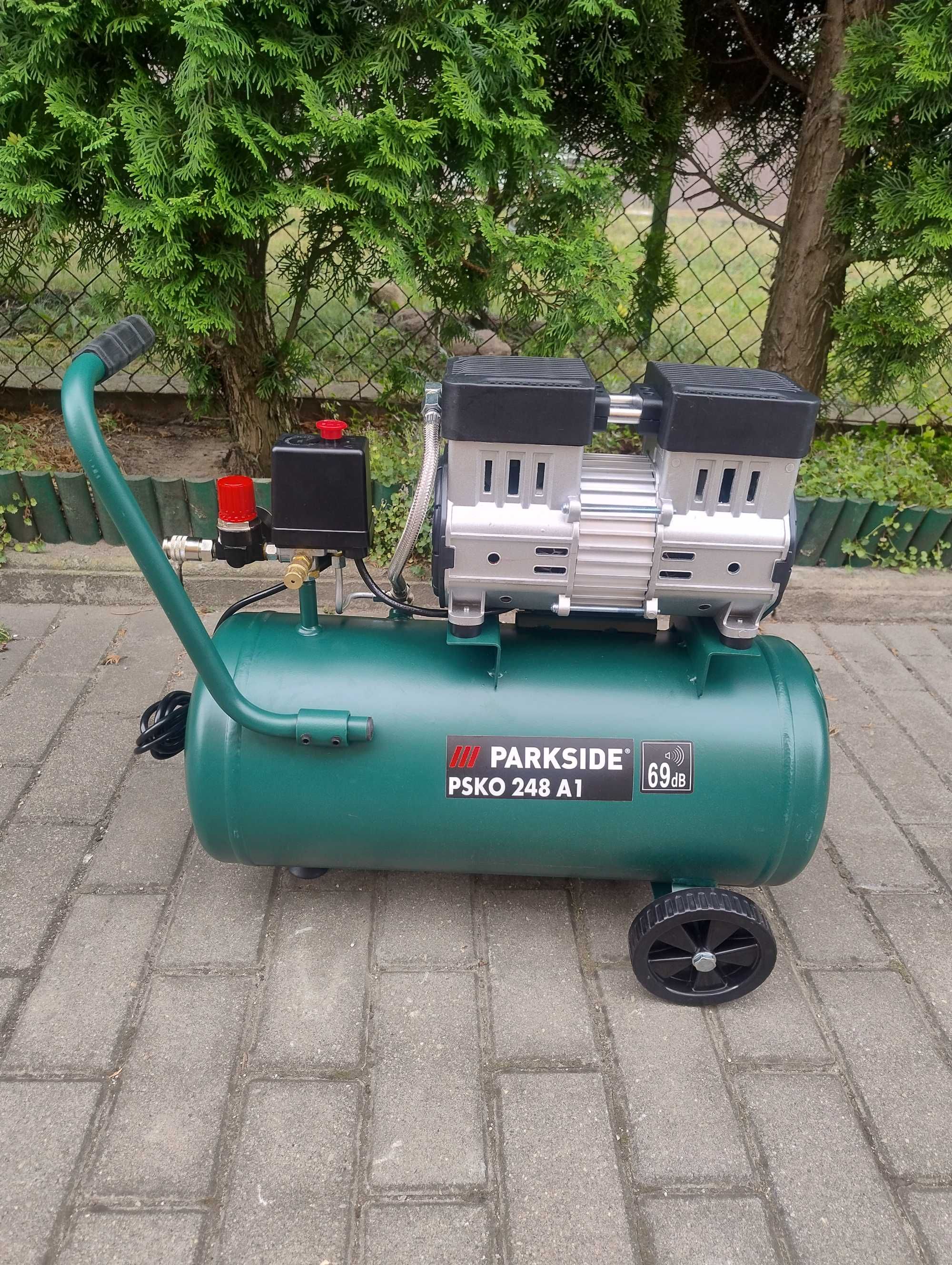 Kompresor 24 l litry 2 tłokowy cichy PARKSIDE PSKO 248 A1
