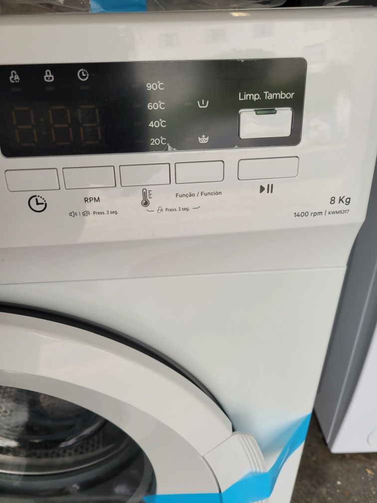Máquina de lavar roupa kunft 8kg 1400rpm
