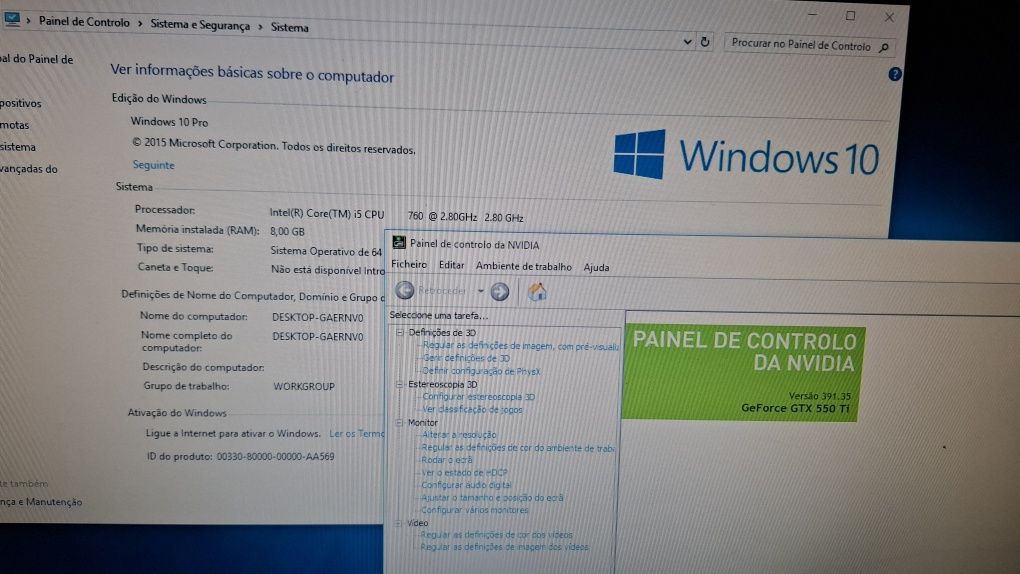 Computador I5 / 8Gb Gtx 550Ti