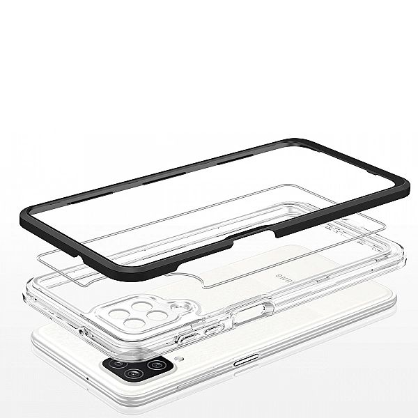 Clear 3in1 etui do Samsung Galaxy A22/4G żelowy pokrowiec z ramką czar