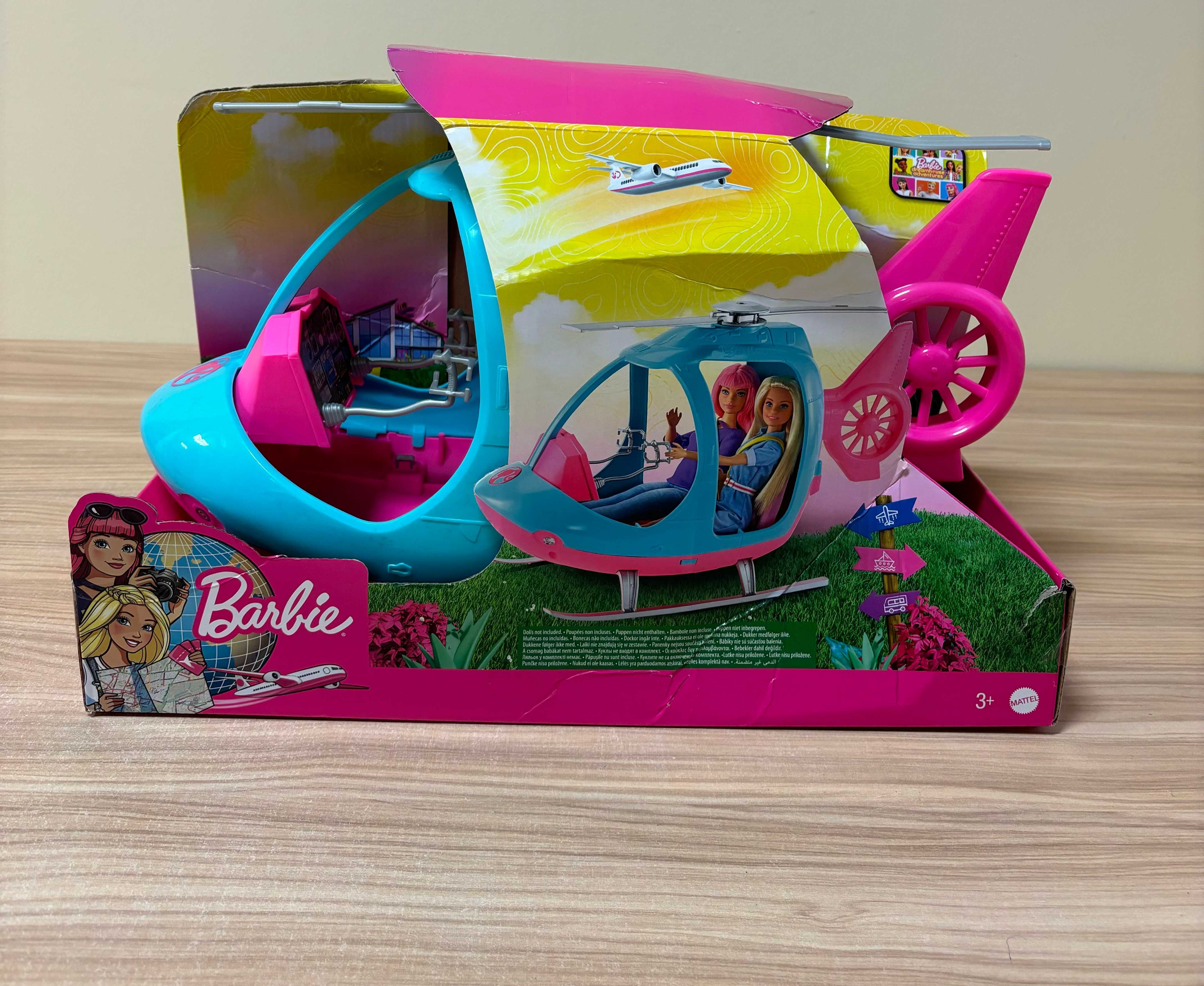 Barbie Helikopter śmigłowiec dla lalki Mattel Duży Różowy